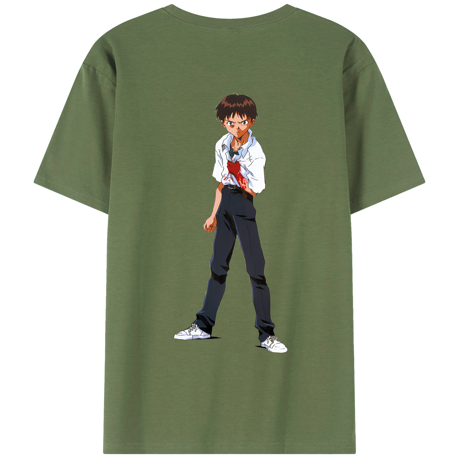（画像用） EVA 新世紀エヴァンゲリオン 綿100％ メンズ半袖Tシャツ（バックプリント） 通気性